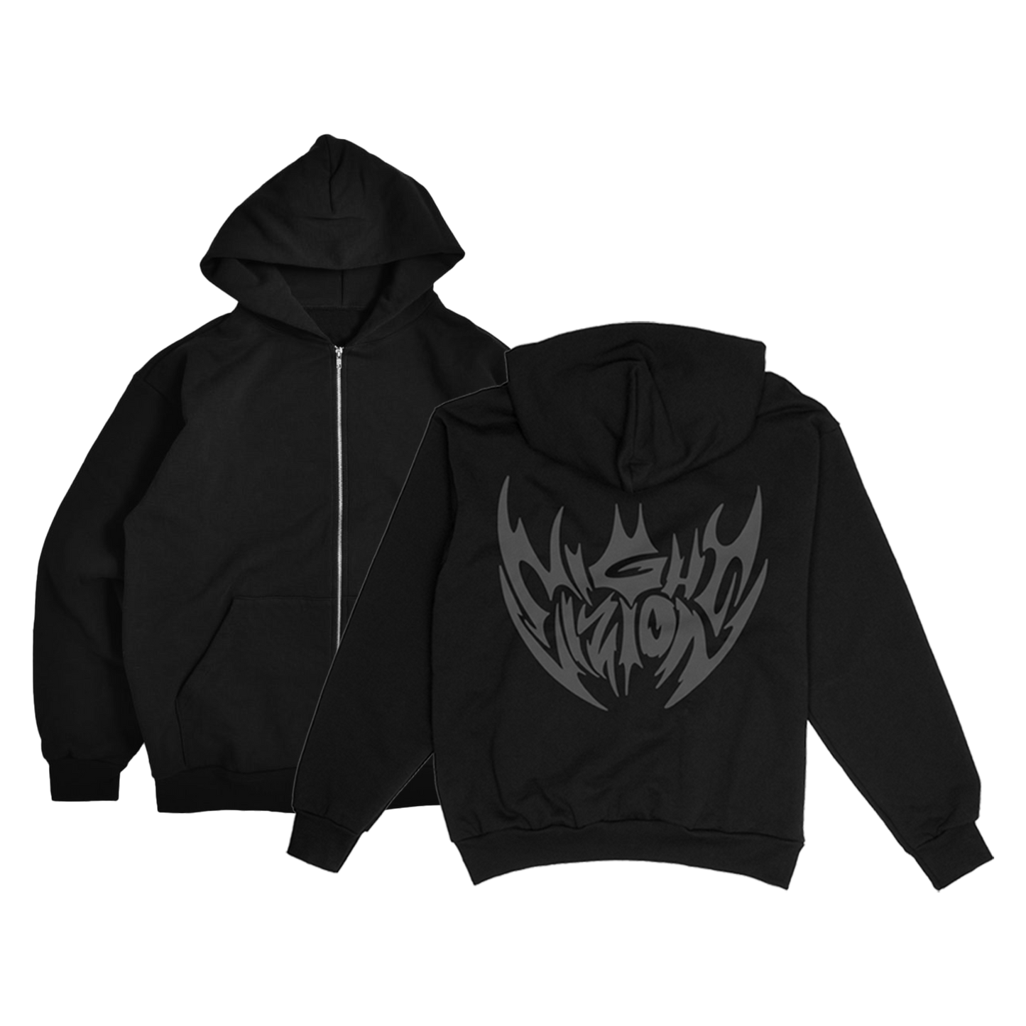 BLACK BAT ZIP-UP